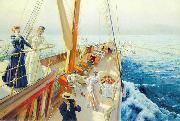 Julius LeBlanc Stewart Yachting in the Mediterranean oil painting reproduction